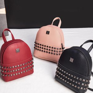 Clear Rivet Decor Backpack - Y2K Aesthetic Bag for Coquette and Grunge Styles