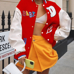 Color Block Y2K Baseball Jacket - Trendy Grunge Aesthetic Outerwear for Stylish Looks