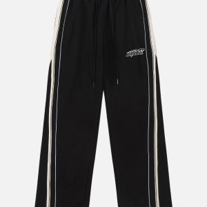 Color Blocked Stripe Sweatpants - Y2K Aesthetic Comfy Bottoms for Trendy Outfits