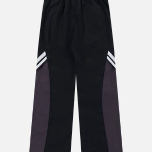 Color Blocked Y2K Track Pants - Trendy Aesthetic Bottoms for Grunge and Coquette Styles