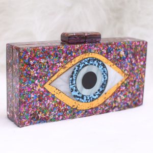 Colorblock Eye Box Bag - Y2K Aesthetic Handbag for Trendy Coquette and Grunge Outfits