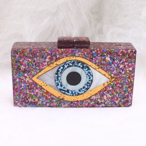 Colorblock Eye Box Bag - Y2K Aesthetic Handbag for Trendy Coquette and Grunge Outfits