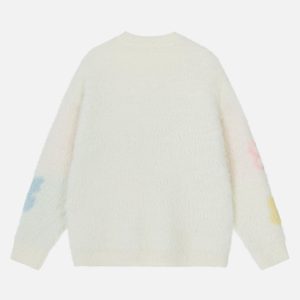 Colorful Butterfly Sweater - Y2K Aesthetic Knit Top for Cute and Comfy Outfits