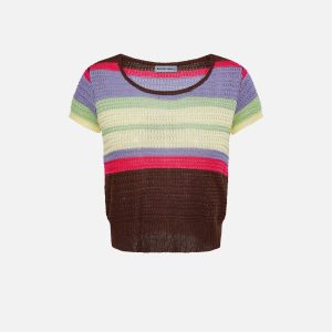 Colorful Stripe Tee - Y2K Aesthetic Cute Top for Trendy Outfits and Comfy Style