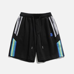 Colorful Stripe Y2K Shorts - Trendy Aesthetic Bottoms for Summer Vibes and Cute Outfits