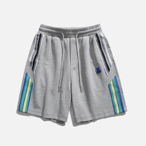 Colorful Stripe Y2K Shorts - Trendy Aesthetic Bottoms for Summer Vibes and Cute Outfits