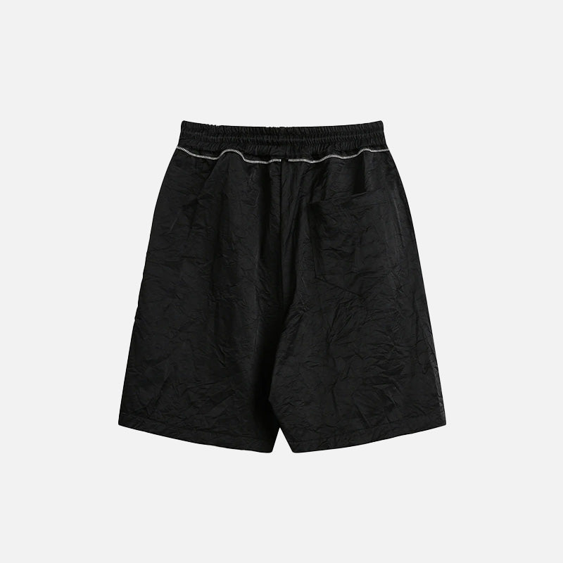 Comfy Solid Black Drawstring Shorts for Y2K Aesthetic and Grunge Style Outfits