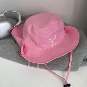 Coquette Aesthetic Bow Detail Fisherman Hat for Y2K Fashion Lovers