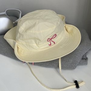 Coquette Aesthetic Bow Detail Fisherman Hat for Y2K Fashion Lovers