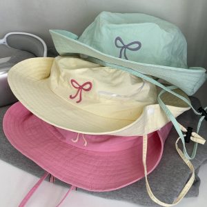 Coquette Aesthetic Bow Detail Fisherman Hat for Y2K Fashion Lovers