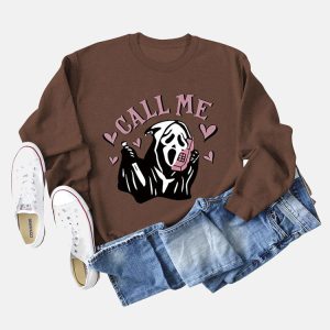 Coquette Aesthetic Call Me Sweatshirt - Y2K Fashion Comfy Hoodie for Cute Outfits