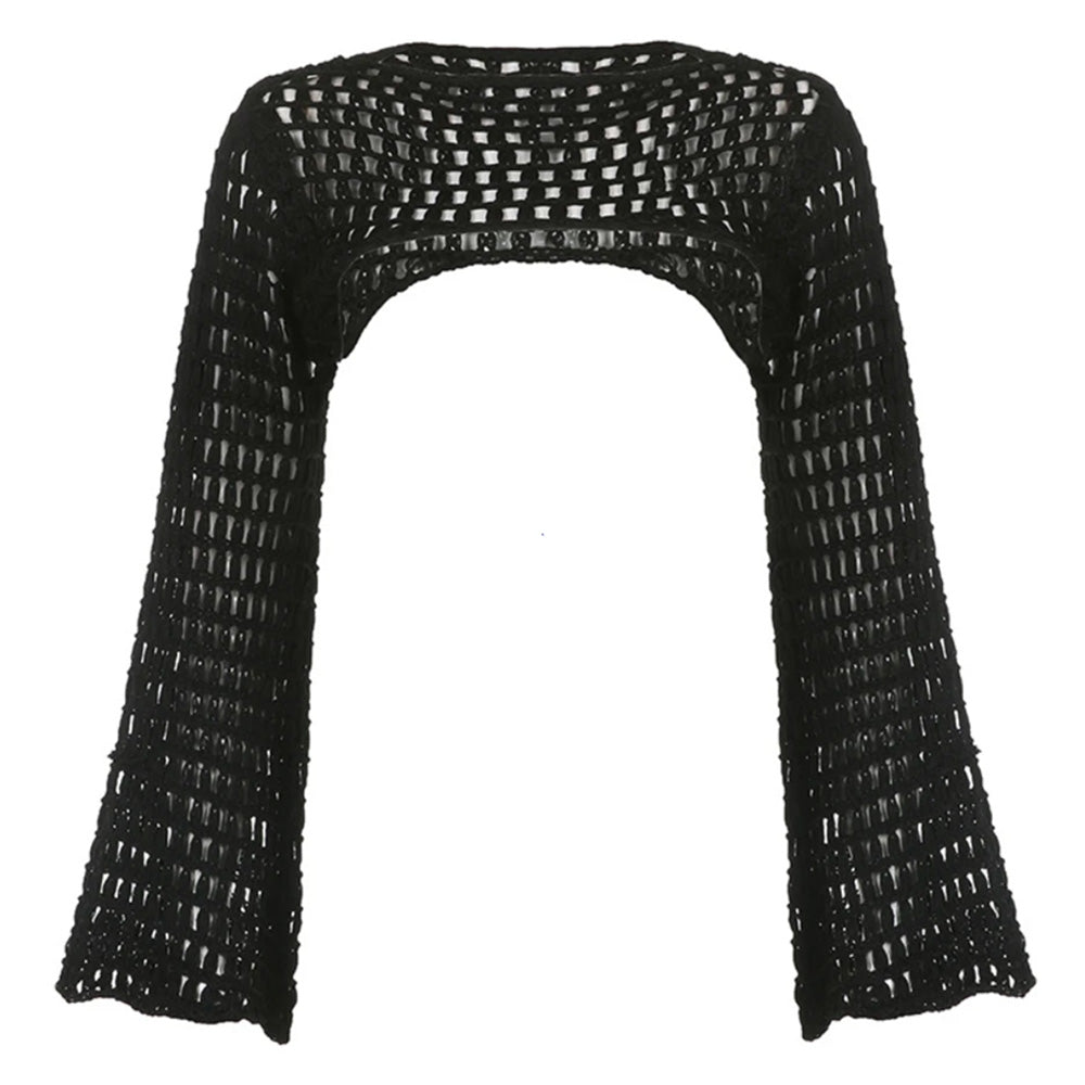 Coquette Aesthetic Crochet Bolero Shrug Top for Y2K Fashion Lovers