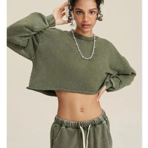 Coquette Aesthetic Distressed Loose Sweatshirt - Y2K Fashion Comfy Top for Effortless Style