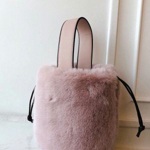 Coquette Aesthetic Fluffy Bucket Bag - Y2K Fashion Statement for Cute Outfits