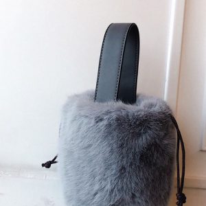 Coquette Aesthetic Fluffy Bucket Bag - Y2K Fashion Statement for Cute Outfits