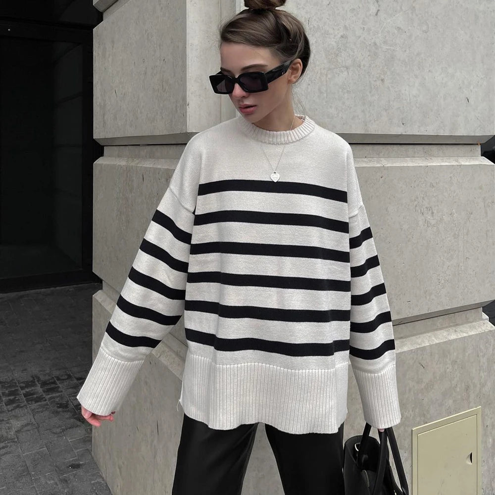 Coquette Aesthetic Henry Stripe Knitted Jumper - Y2K Fashion Cute Sweater for Stylish Looks