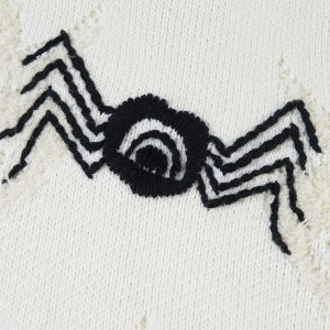 Coquette Aesthetic Knit Spider Sweater - Y2K Fashion Cute Top for Fall Vibes