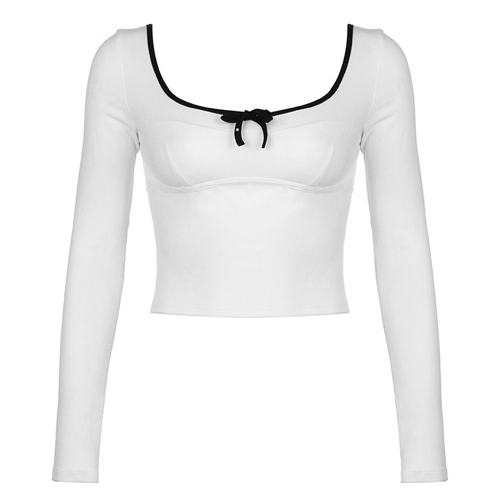 Coquette Aesthetic Long Sleeve Top - Y2K Fashion Cute Crop Top for Stylish Outfits