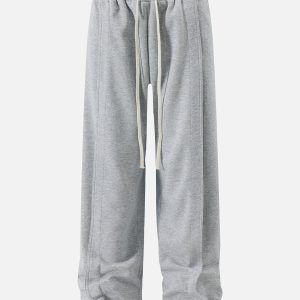 Coquette Aesthetic Patchwork Baggy Sweatpants for Y2K Fashion Lovers