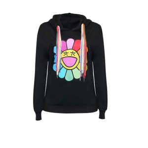 Coquette Aesthetic Printed Hooded Sweatshirt - Y2K Style Comfy Top for Cute Outfits