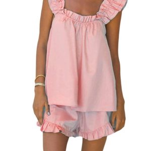 Coquette Aesthetic Pure Cotton Ruffle Shorts Set for Y2K Fashion Lovers