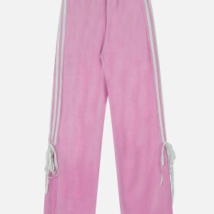 Coquette Aesthetic Ribbon Bow Drawstring Sweatpants for Y2K Fashion Lovers