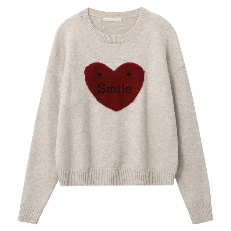 Coquette Aesthetic Soft Girl Warm Heart Sweater for Y2K Fashion Lovers