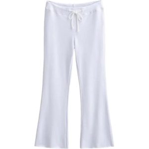 Coquette Aesthetic Solid Drawstring Raw Trim Sweatpants for Y2K Fashion Lovers