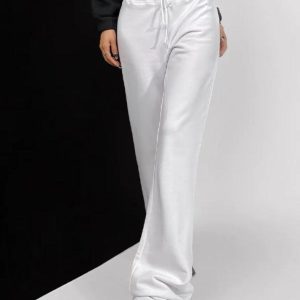 Coquette Aesthetic Solid Drawstring Raw Trim Sweatpants for Y2K Fashion Lovers