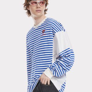 Coquette Aesthetic Stripe Embroidery Heartie Sweatshirt - Y2K Fashion Essential