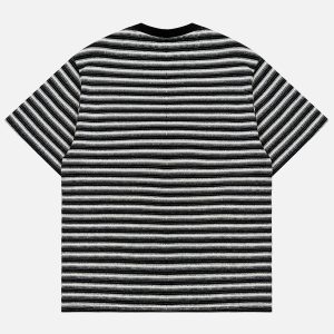 Coquette Aesthetic Stripe Knit Tee - Y2K Fashion Cute Top for Effortless Style