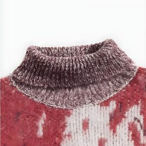 Coquette Aesthetic Tie Dye Turtle Neck Knitted Sweater for Y2K Fashion Lovers