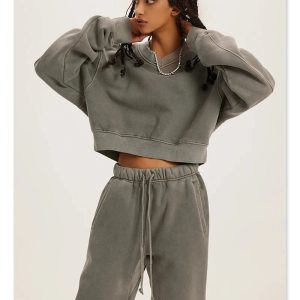 Coquette Aesthetic Women's Fleece Cropped Hoodie - Y2K Fashion Comfy Top