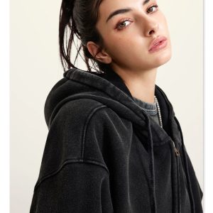 Coquette Aesthetic Women's Fleece Zip-Up Cropped Hoodie for Y2K Fashion Lovers