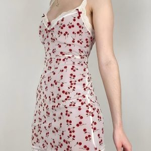 Coquette Cherry Mini Dress - Y2K Aesthetic Cute Dress for Stylish Summer Outfits