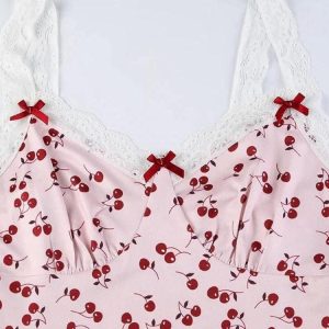 Coquette Cherry Mini Dress - Y2K Aesthetic Cute Dress for Stylish Summer Outfits