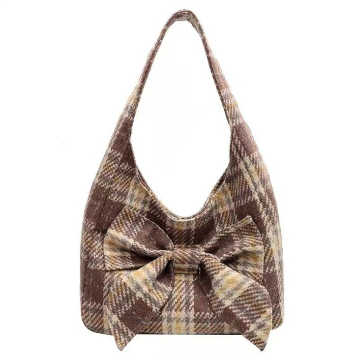 Coquette Style Plaid Bow Handbag for Y2K Fashion Lovers