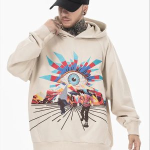 Cosmic Eye Adventure Y2K Hoodie - Aesthetic Grunge Style for Trendy Outfits