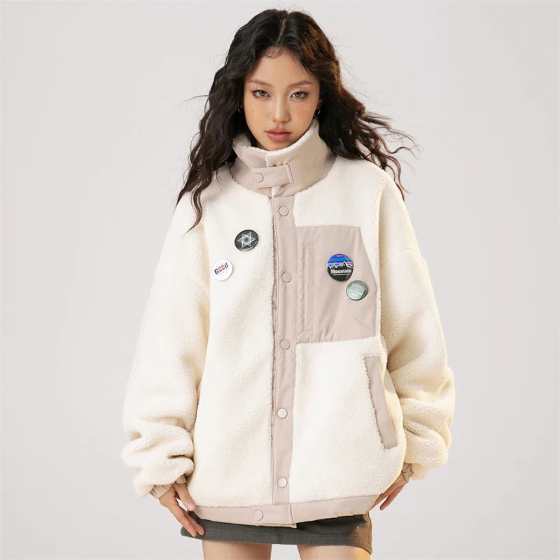 Cozy Arctic Breeze Fleece Jacket for Y2K Aesthetic and Grunge Style Outfits