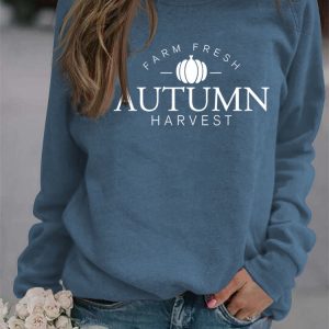 Cozy Autumn Harvest Sweatshirt in Y2K Style for a Comfy Fall Aesthetic