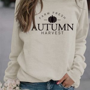 Cozy Autumn Harvest Sweatshirt in Y2K Style for a Comfy Fall Aesthetic