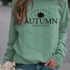 Cozy Autumn Harvest Sweatshirt in Y2K Style for a Comfy Fall Aesthetic