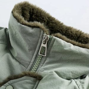 Cozy Chic Fleece-Lined Jacket for Y2K Aesthetic and Grunge Style Outfits