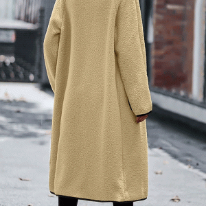 Cozy Fleece Lapel Coat with Pockets - Perfect for Y2K Aesthetic and Comfy Outfits