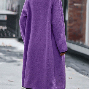 Cozy Fleece Lapel Coat with Pockets - Perfect for Y2K Aesthetic and Comfy Outfits