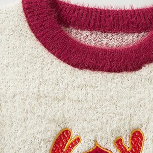 Cozy Fluffy Baby Dragon Knit Sweater - Y2K Aesthetic Cute Top for Unique Style