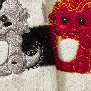 Cozy Fluffy Baby Dragon Knit Sweater - Y2K Aesthetic Cute Top for Unique Style