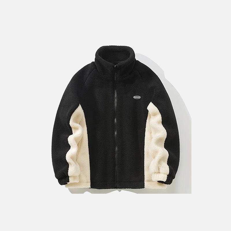 Cozy Fluffy Fleece Zip-Up Jacket for Y2K Aesthetic and Comfy Layering