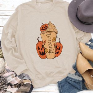 Cozy Halloween Pumpkin Cup Sweatshirt for Y2K Aesthetic Lovers and Fall Fashion Fans