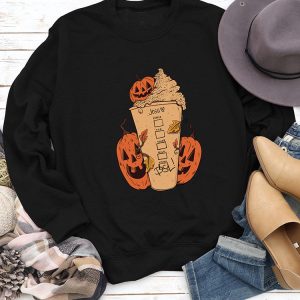 Cozy Halloween Pumpkin Cup Sweatshirt for Y2K Aesthetic Lovers and Fall Fashion Fans